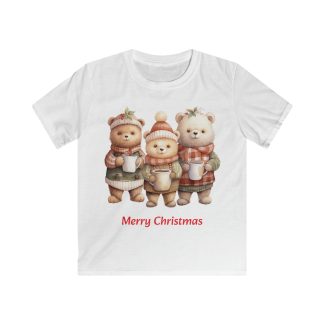Merry Christmas Teddy Bears - Kids Softstyle Tee Shirt